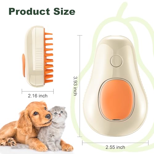 3-in-1 Steam Brush for Cat and Dog Deshedding - Portable Pet Hair Removal Tool for Indoor Shedding, Grooming Supplies