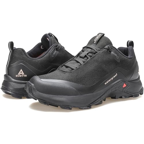 HUMTTO Women's All-Terrain Waterproof Hiking Shoes Lightweight Breathable Outdoor Trail Shoes Trekking Sneakers 6 Light Grey