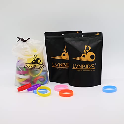 LVNRIDS Solid Color 50 Silicone Wristbands Rubber Bracelets for Children, 7 inch Wholesale Sports Rubber Elastic Wristband Bracelet Bulk Gifts for Teacher Supplies Party Decorations Blue