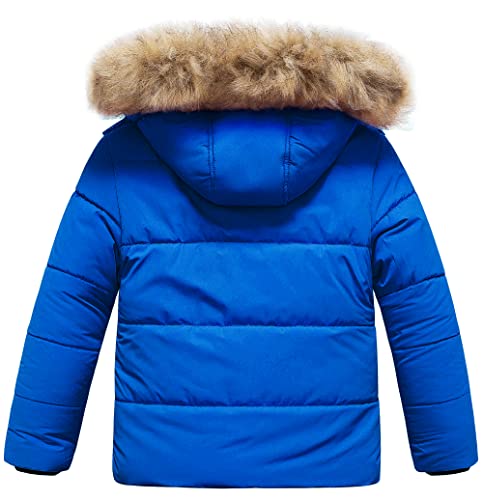 Chrisuno Girls Winter Jacket Kids Coats Teen Girl's Warm Waterproof Puffer Fleece Coat Hooded Thicken Outerwear White 6-7
