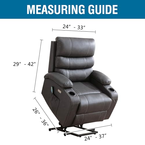 H.VERSAILTEX Stretch Couch Cover Recliner Cover Electric Power Lift Recliner Chair Cover Fitted Standard Large Power Lift Recliner with Side Pocket, Soft Thick Jacquard(Single Seat, Natural)