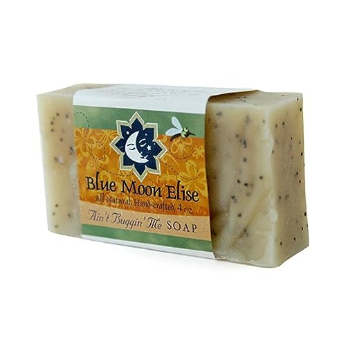 Blue Moon Elise Ain't Buggin Me Citronella Bar Soap for Men and Women, Natural Handmade Soap with Pure Citronella Essential Oils, Soap Bar for Camping and Outdoor Activities