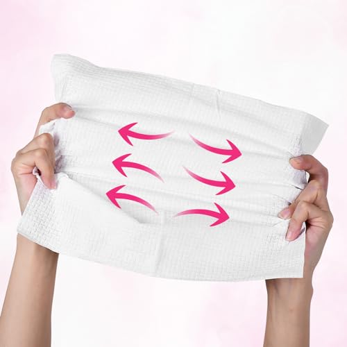 FACEMADE 60 Ct Disposable Face Towels XXL, Face Towelettes for Makeup and Clean, Super Soft and Thick Dry Wipes, USDA Certified 100% Biobased, Rose