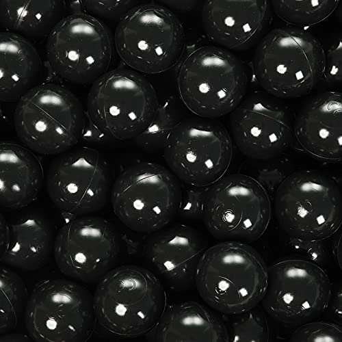 PlayMaty Play Ball Pool Pit Balls - 2.36inches Phthalate&BPA Free Plastic Ocean Balls for Kids Toddlers and Babys for Playhouse Play Tent Playpen Pool Party Decoration Pack of 70 (Black)