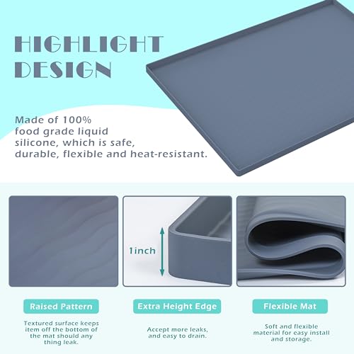 URMONA Under Sink Mat, 31'' x 22'' Under Sink Mats for Kitchen, Waterproof Silicone Under Sink Liner Drip Tray, Sink Cabinet Protector Mats for Kitchen，Pink