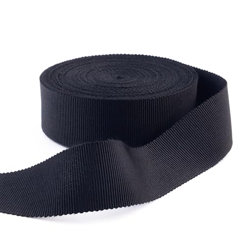 Petersham Ribbon 1 Inch Vintage Ribbon for Millinery Hat Craft(Black)