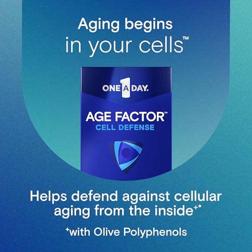 One A Day Age Factor Cell Defense-Cell Health Supplement to Support Healthy Aging Journey, Cell Health Support for Adults, with Olive Polyphenols, Resveratrol, Vitamin B3 (Niacinamide), 30 Softgels