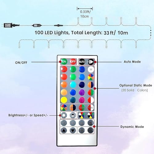 BHCLIGHT 95FT 240 LED Green Wire Christmas Lights for Outdoor/Indoor, Christmas Tree Lights with 8 Lighting Modes, Plug in String Lights for Christmas Decorations Party Wedding (Red&Cool White)