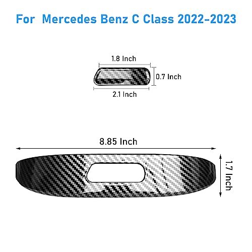 TTCR-II Compatible with 2022-2024 Mercedes Benz C Class Console Covers, for 2023-2024 GLC Class Center Console Covers, 2 Pcs Center Console Covers for Mercedes W206 and X254 (Not Real Carbon Fiber)