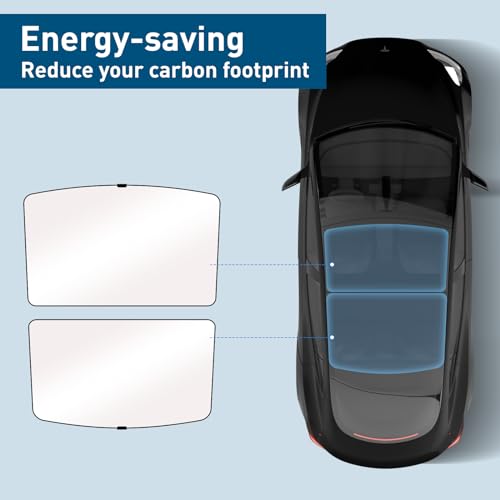 ZeroPone Tesla Model Y Roof Sunshade 2021-2024, Foldable Model Y Sunshade Roof, Tesla Model Y Glass Roof Sunshade, Front & Rear Model Y Sun Shade, Top Windows Sun Shade Windshield and Sunroof