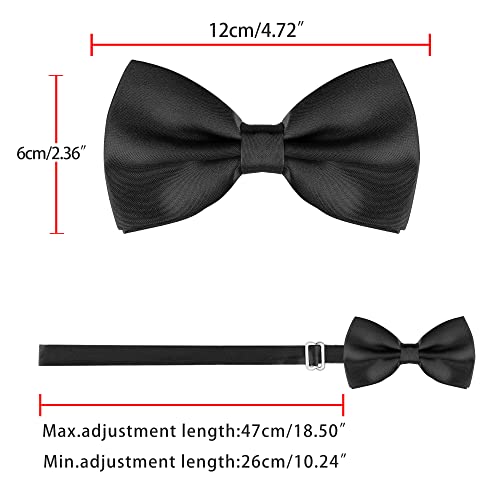 Allegra K Pre-tied Solid Adjustable Bowtie Classic Tuxedo Wedding Bow Ties for Men One Size Silver Gray