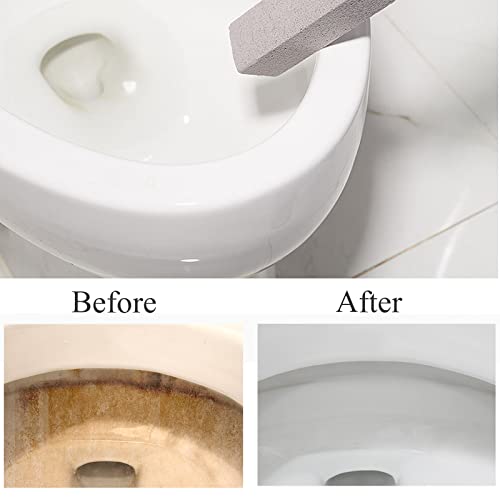 6 Pack Pumice Stone for Toilet Bowl Cleaning, Scouring Stick Remove Toilet Bowl Hard Water Rings, Calcium Buildup and Rust Suitable for Cleaning Toilet, Bathroom, Kitchen Sink, Grill（Gray