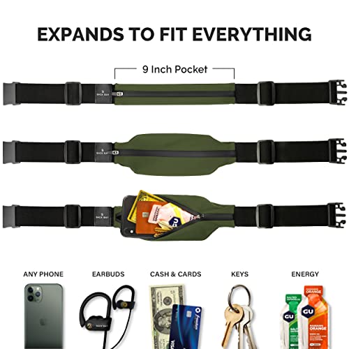 Slim Running Belt for Women & Men [Fits ALL Phones], Runners Fanny Pack for Men, Running Belt, Money Belt, Running Gear, Waist Bag Workout Gear, Fishing Belt, iPhone Running Phone Holder Waist Pack…