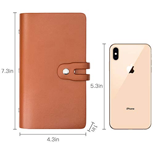 Padike RFID Credit Card Holder Business Card Organizer Business Card Holder, with 96 Card Slots Credit Card Protector for Managing Your Different Cards to Prevent Loss or Damage (Apricot)