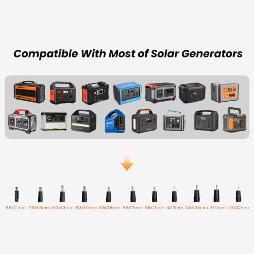 [Upgraded] FlexSolar 60W Portable Solar Panels Chargers QC3.0 USB-A USB-C DC5521 8mm Output Foldable IP65 Waterproof Power Emergency Camping for Small Power Station Generator Tablets Battery Packs