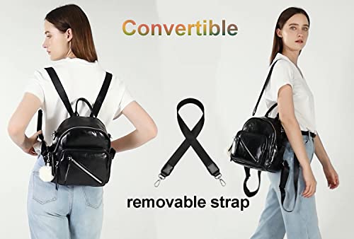 Women Cute Mini Leather Backpacks, Convertible Shoulder Bag Casual Holiday Small Rucksack, Brown