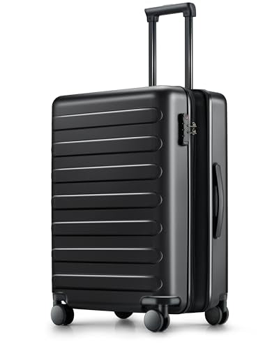 NINETYGO Hardside Expandable Luggage Sets 2 Piece, Carry On Luggage Airline Approved, 28 Inch Luggage with Double Spinner Wheels, Hardshell PC, TSA Lock, 20in/28in (Black, Rhine Max)