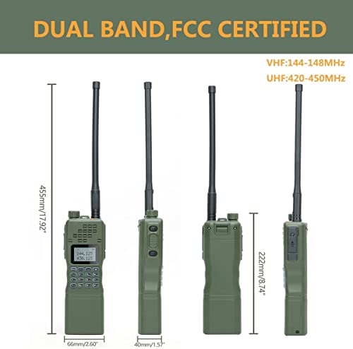 Baofeng AR-152 Military Grade 10 watt Ham Walkie Talkies for Adults,Long Range Rechargeable Tactical Radio with Green Speaker Mic and Tactical Antenna Full baofeng Accessories