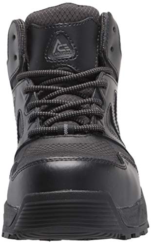 Shoes for Crews Defender Mid, Men's, Women's, Unisex Soft Toe (ST) Work Shoes, Slip Resistant, Water Resistant, Black, Men's 10 / Women's 11.5