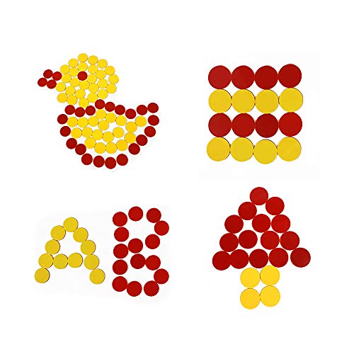 TOMMYHOME Plastic Two-Color Counter,Red/Yellow Two Side 1000 PCS,Counting Manipulatvies, Math Counters for Kids, Counting Chips