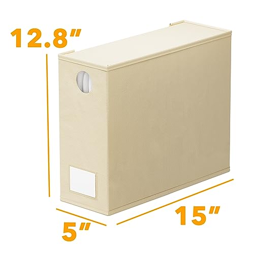 SpaceAid 6 Pack Bed Sheet Organizers and Storage, Foldable Sheet Organizer for Linen Closet, Sheets Set Folder Keeper with Window XL (Queen & King Size) Organizing Bedding Container, Beige