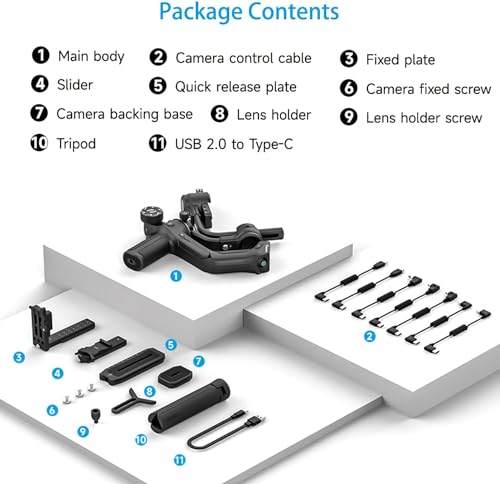 FeiyuTech SCORP 2[Official]Camera Stabilizer, Built-in AI Tracker,3-Axis Gimbal for Sony/Canon/Nikon/Fujifilm Mirrorless&DSLR Camera,Upgrade Joystick&Touch Screen,Max 5.51lbs, Native Vertical Shooting