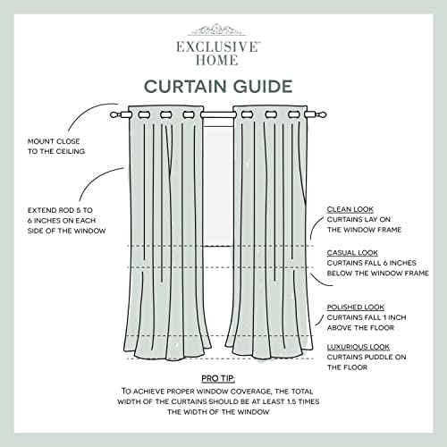 Exclusive Home Curtains Exclusive Home Kochi Light Filtering Linen Blend Grommet Top Curtain Panel Pair, 54x63, Black Pearl, 2 Count