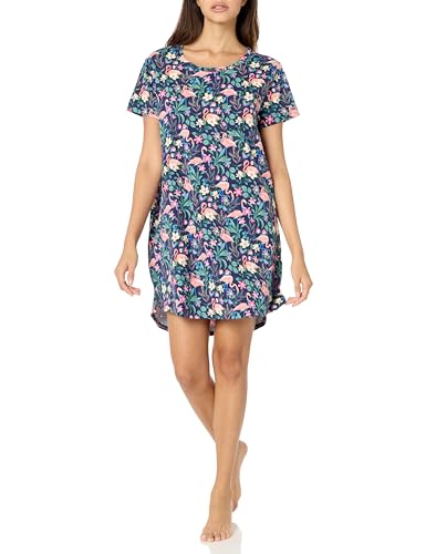 Vera Bradley Women's Cotton Nightgown Pajama Sleep Shirt (Extended Size Range), Flamingo Garden