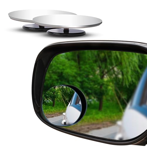 EcoNour Car Blind Spot Mirror for Car Side Mirror (2 Pack) - Convex Rear View Blind Spot Mirrors, 2" Round HD Car Side Mirror Blindspot, Wide Angle Adjustable Blindspot Mirror for Car SUVs & Trucks