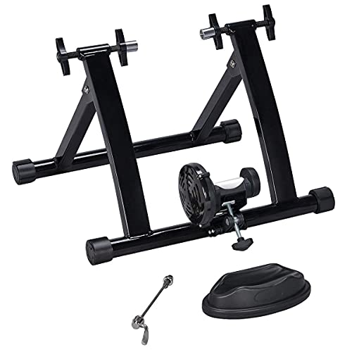 Yaheetech Bike Trainer Stationary Bike Stand Magnetic Bike Trainer Stand for Indoor Riding Premium Steel Bicycle Trainer Accessories Fits for 26in-28in, 700C Wheels