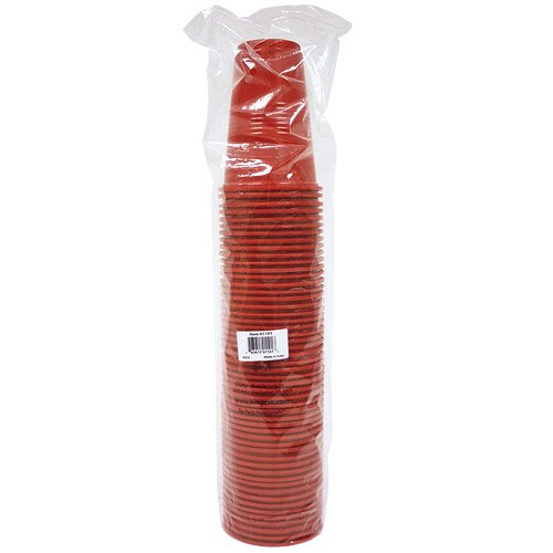 Red Heavy Duty Disposable Plastic Cups - 16oz, 50 Pieces - Ideal for Parties, Weddings & Family Events