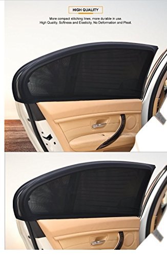 Pair of Car Window Shade for Sun Universal Fit Adjustable Sun Shade Breathable Mesh Car Curtains Window Net Car Rear Door Outdoor Camping Netting (XL)