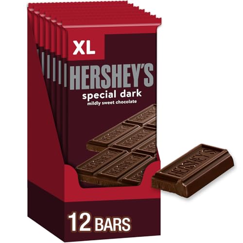 HERSHEY'S SPECIAL DARK Mildly Sweet Chocolate XL, Candy Bars, 4.25 oz (12 Count, 16 Pieces)