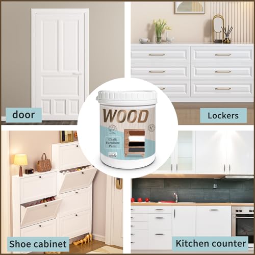 SIX FOXES Matte Chalk Paint Furniture Paint Kit (With Tools) - [35Oz, licorice black] 50-55sq.ft/Twice. Water-Based, Non-Toxic & Odorless of Wood Paint, for Cabinets, Doors, Tables, Easy to Apply