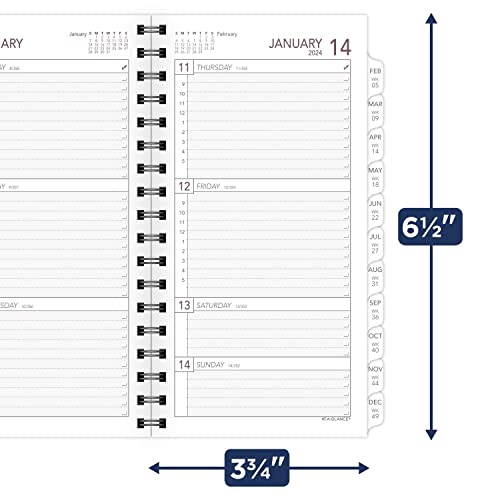 AT-A-GLANCE 2024 Planner Refill, Weekly, 3-1/4" x 6-1/2", Portable Size 2, Wirebound (064-287-24)