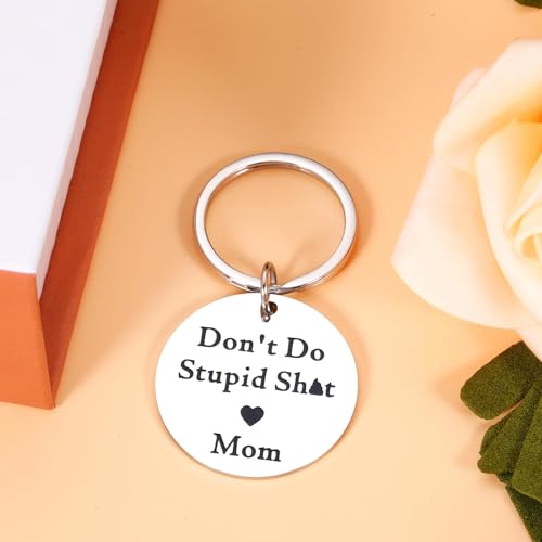 Back to School Gifts for Boys Girls Kids Son Daughter First Day of School Gifts for Boys Girls Off to College Don't Do Stupid Sht Keychain from Mom, Christmas Stocking Stuffers for Teen Boys Girls