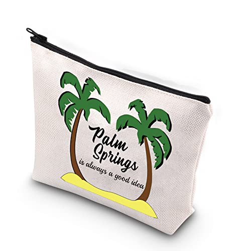 TSOTMO Palm Springs Bachelorette Party Favor Palm Springs Is Always A Good Idea Tropical Trip Matching Makeup Bag (Good idea Palm)