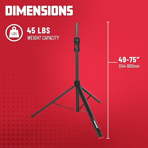 Gator Frameworks ID Series Speaker Stand Set with Padded Nylon Carry Bag, Set of 2 Stands (GFW-ID-SPKRSET)