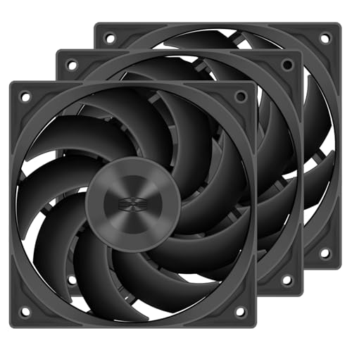 PCCOOLER 120mm Case Fan, F5 R120 PWM 4-Pin FDB PC Fan 2200RPM Daisy Chain Case Fan, 86CFM Cooling Fans 3.2mmH2O 30dB(A) 3 Mode Computer Case Fan for CPU Liquid Cooler, Air Cooler, Black - Single Pack