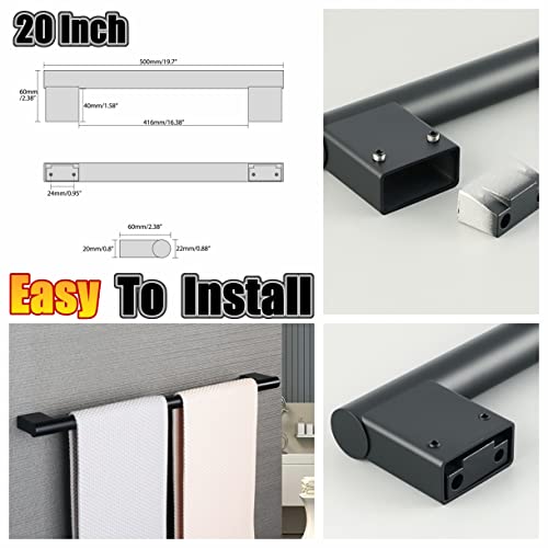 Alise Bath Towel Bars,Black Towel Holder Towel Racks for Bathroom and Lavatory,SUS304 Stainless Steel Hand Towel Hanger Towel Rail Wall Mount,GNM2050-B,20 Inch