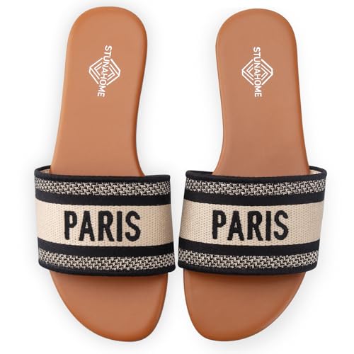 STUNAHOME Summer Flat Sandals for Women Fashion slide Sandals Womens