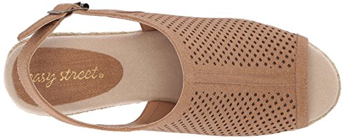 Easy Street Women's Stacy Wedge Sandal, Blush Linen Print, 7 Wide