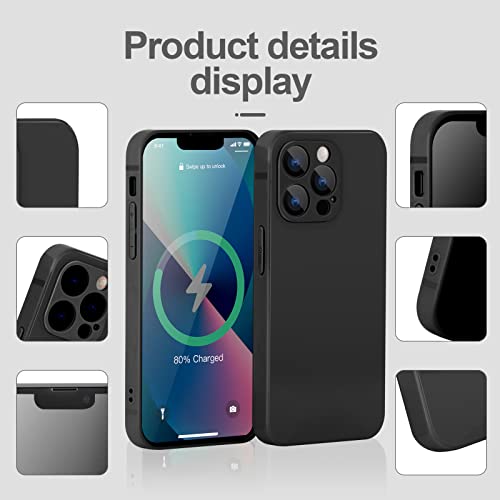 Noyre Silicone Case Compatible with iPhone 11 Pro Max Case 6.5 inches, Liquid Silicone Full Body Thickening Design Phone Case (with Microfiber Lining) for 11 Pro Max 2019 (Black)