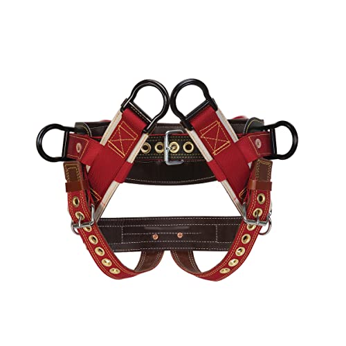 Weaver Leather WLC 160 Saddle with 2" Nylon Leg Straps, Medium, Brown/Red