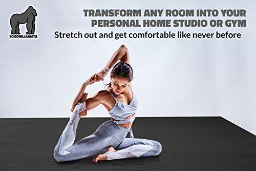 Gorilla Mats Premium Extra Large Yoga Mat – 15' x 6' x 8mm Extra Thick & Ultra Comfortable, Non-Slip Barefoot Exercise Mat – Works Great on Any Floor for Stretching, Cardio or Home Workouts