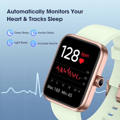 LIVIKEY Smart Watch, Fitness Tracker with Heart Rate Monitor, Blood Oxygen, Sleep Tracking, 41mm Smartwatch 5ATM Waterproof with Pedometer for Women Men Compatible with Android iPhone iOS