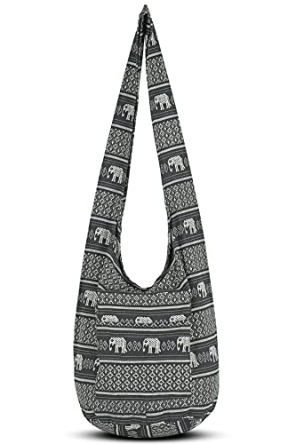 Your Cozy Boho Crossbody Bag for Women – Handmade Cotton Sling Bag Lightweight Unisex Travel Purse with Zipper (Naga03)