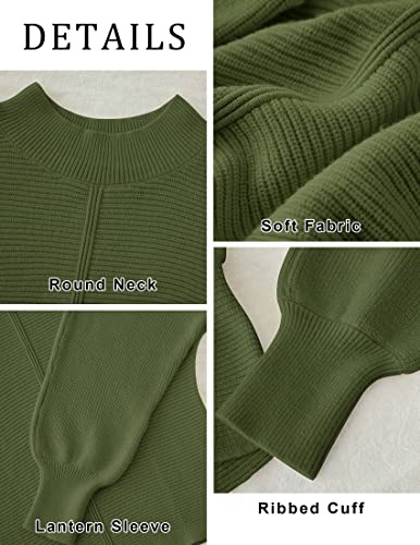 TECREW Women's Batwing Long Sleeve Crew Neck Pullover Sweater Soft Ribbed Knit Sweater Top, Navy, X-Large