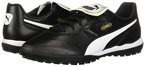 PUMA Men's KING TOP TURF TRAINING Soccer Shoe, Puma Black-Puma White, 4