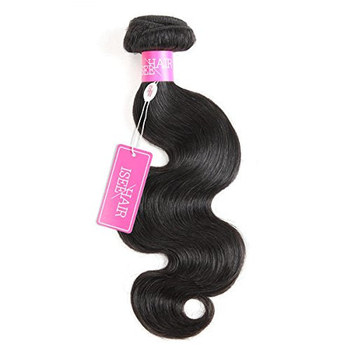 ISEE Body Wave Bundles Human Hair 1 Bundles 10 Inches Body Wave Human Hair Bundles Brazilian Virgin Hair Natural Black Color Bundles